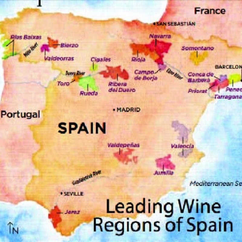 Các vùng sản xuất rượu vang tại Tây Ba Nha
