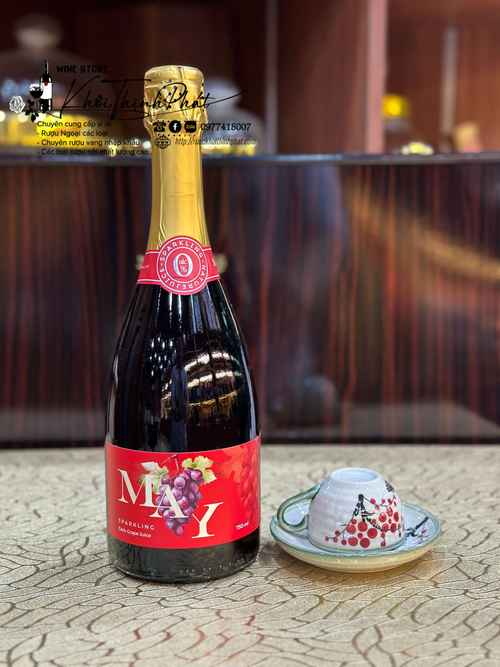 MAY Sparkling Dark Grape Juice – Nước ép nho có gas 0%
